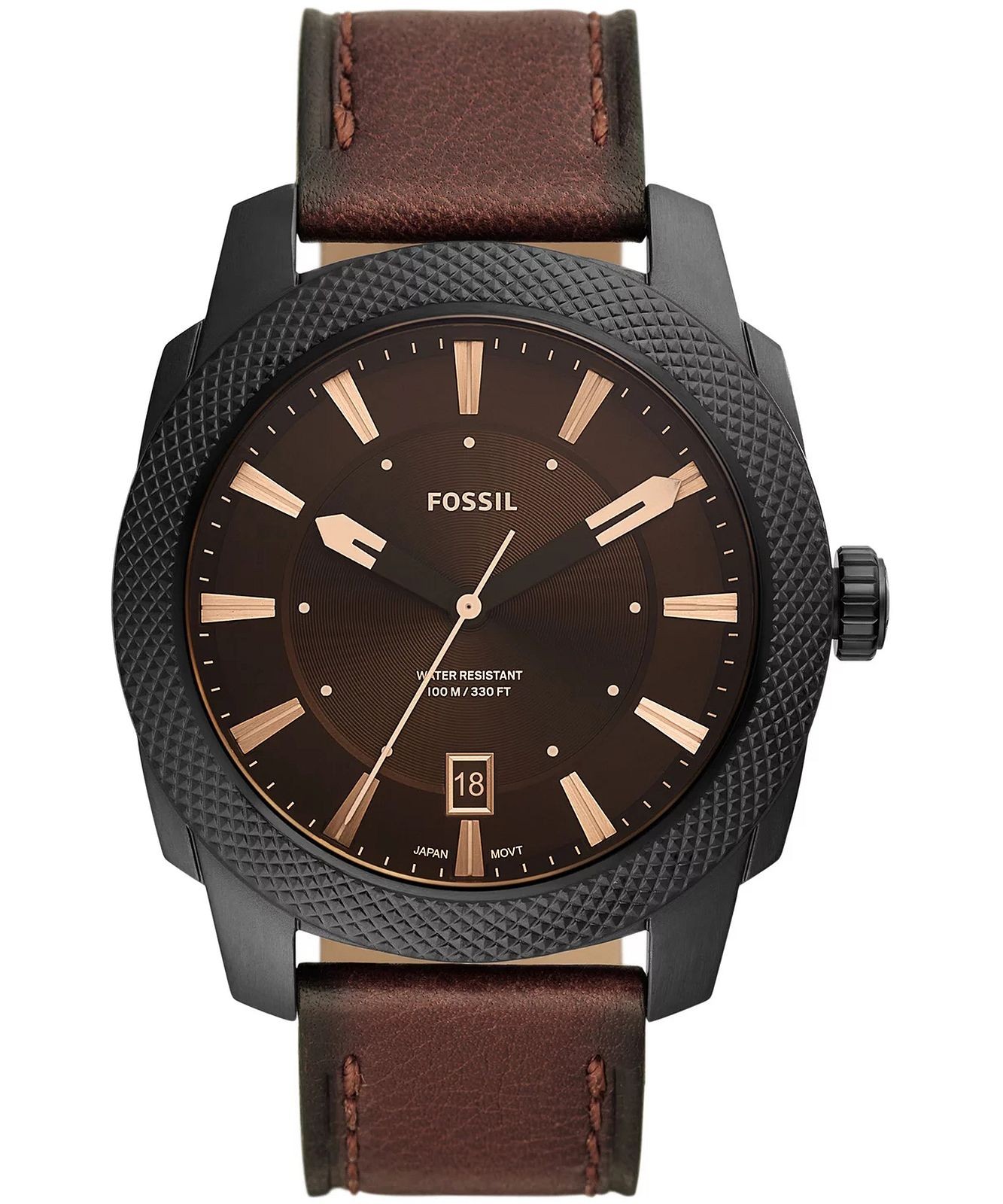 FOSSIL Muški ručni sat FS5972, Kvarcni mehanizam, Smeđe kućište, Smeđe boje