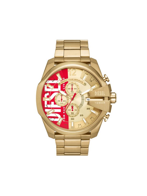 DIESEL Muški ručni sat DZ4642, Kvarcni mehanizam, Zlatno kućište, Zlatne boje