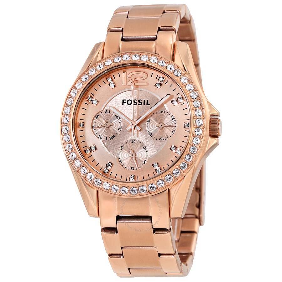 FOSSIL Ženski ručni sat ES2811, Kvarcni mehanizam, Rose gold kućište, Rose gold