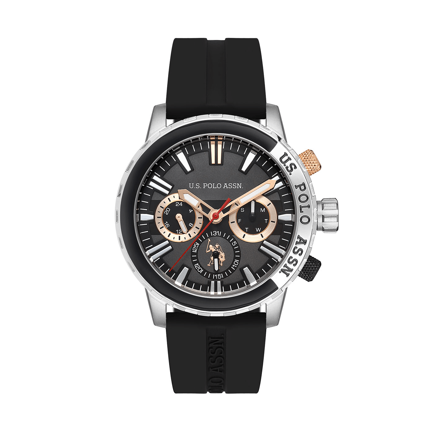 U.S. POLO ASSN. Muški ručni sat USPA1026-08, Kvarcni mehanizam, Crno kućište, Crni