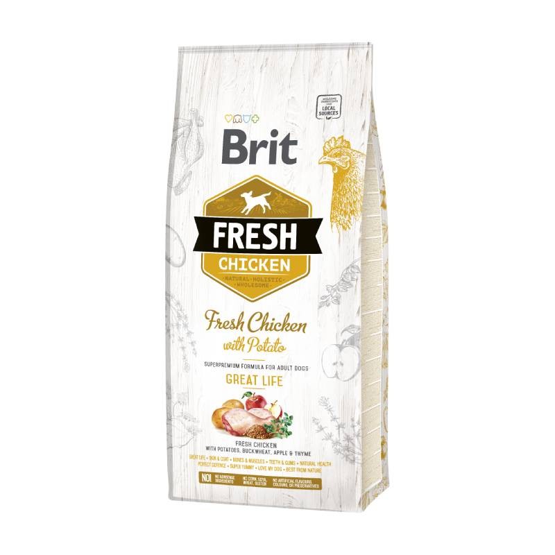 BRIT Suha hrana za odrasle pse Fresh, Piletina i krompir, 12 kg