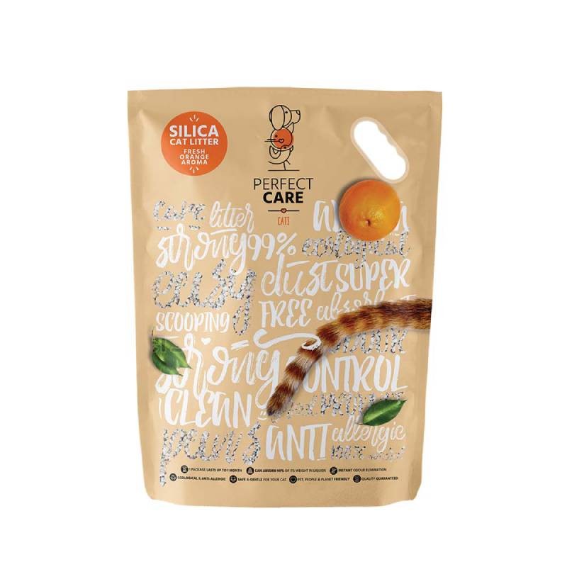 PERFECT CARE Silikonski pijesak za mačke, Naranča, 5.8 l