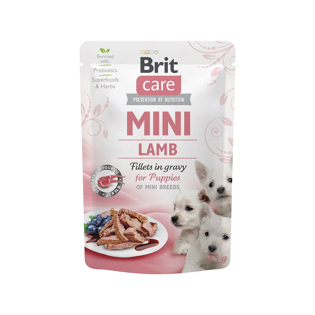BRIT Vlažna hrana za štenad Mini, Jagnjetina, 85g