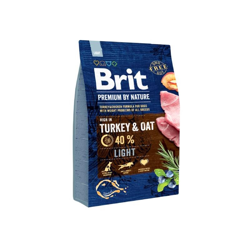 BRIT Suha hrana za pse Premium by Nature, Light, Puretina i zob, 3kg