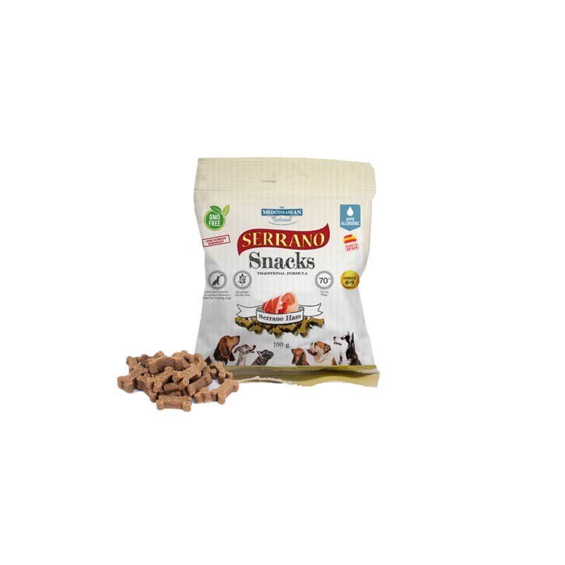 MEDITERANSKA PRIRODNA poslastica za pse s okusom Serrano šunke, 100g