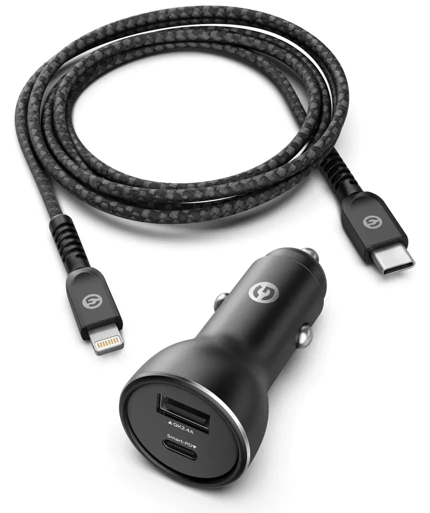 Hama Punjač za auto Lightning, 12 W, Crni