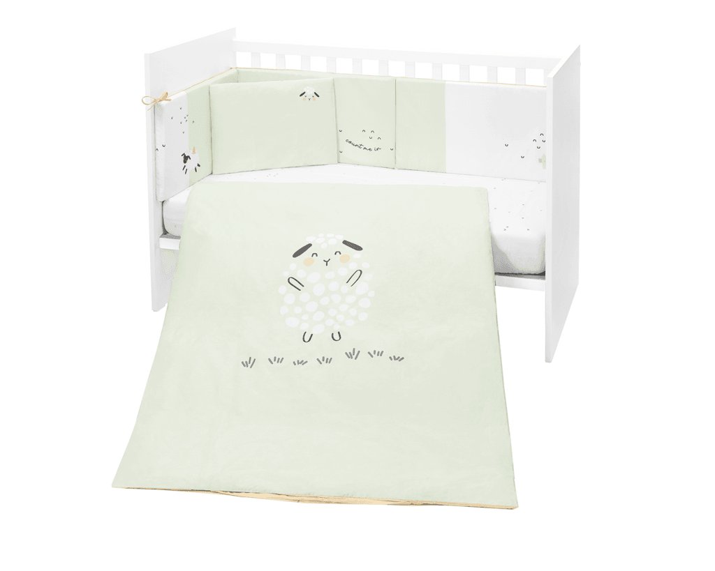 Kikka Boo Posteljina set Sleepy Sheep, 60x120, 6 komada, Zelena
