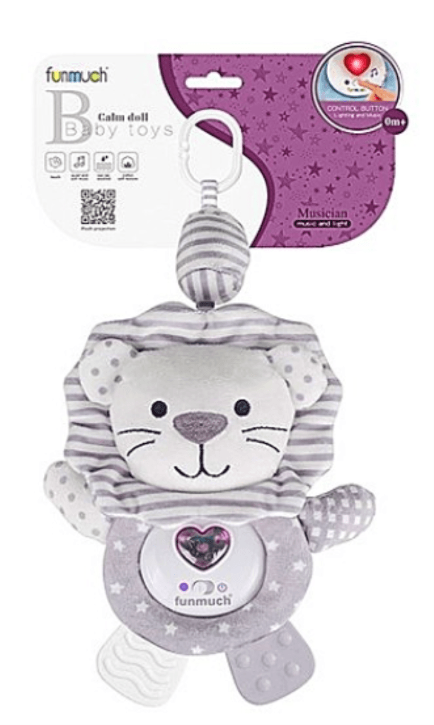 Funtoy Igračka Baby plišana sa svjetlom i glazbom, Siva
