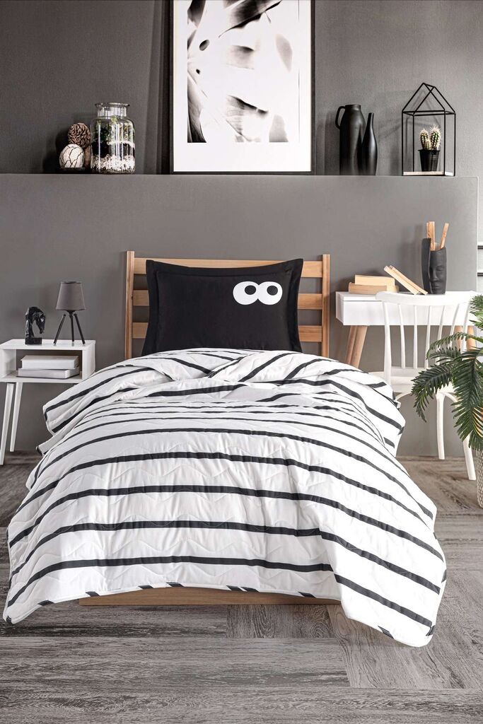 L'essentiel Maison Prekrivač za krevet Smiješno 220x160, Crni