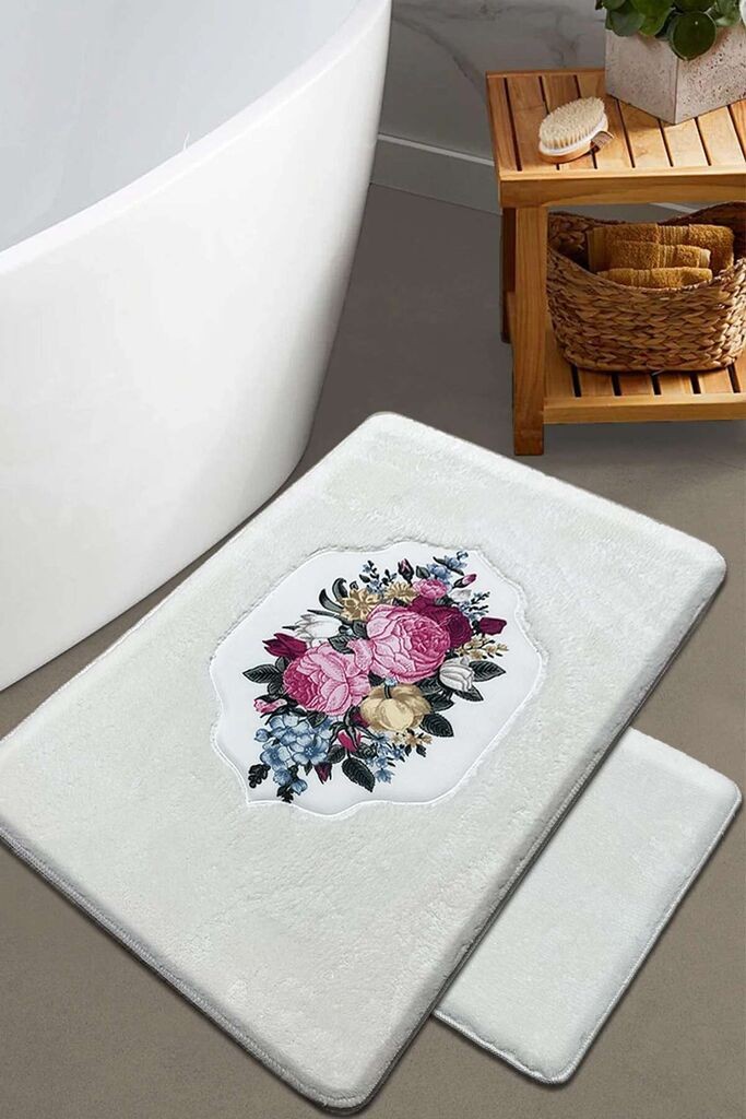 L'essentiel Maison Set tepiha za kupatilo Bella Rose, bijela