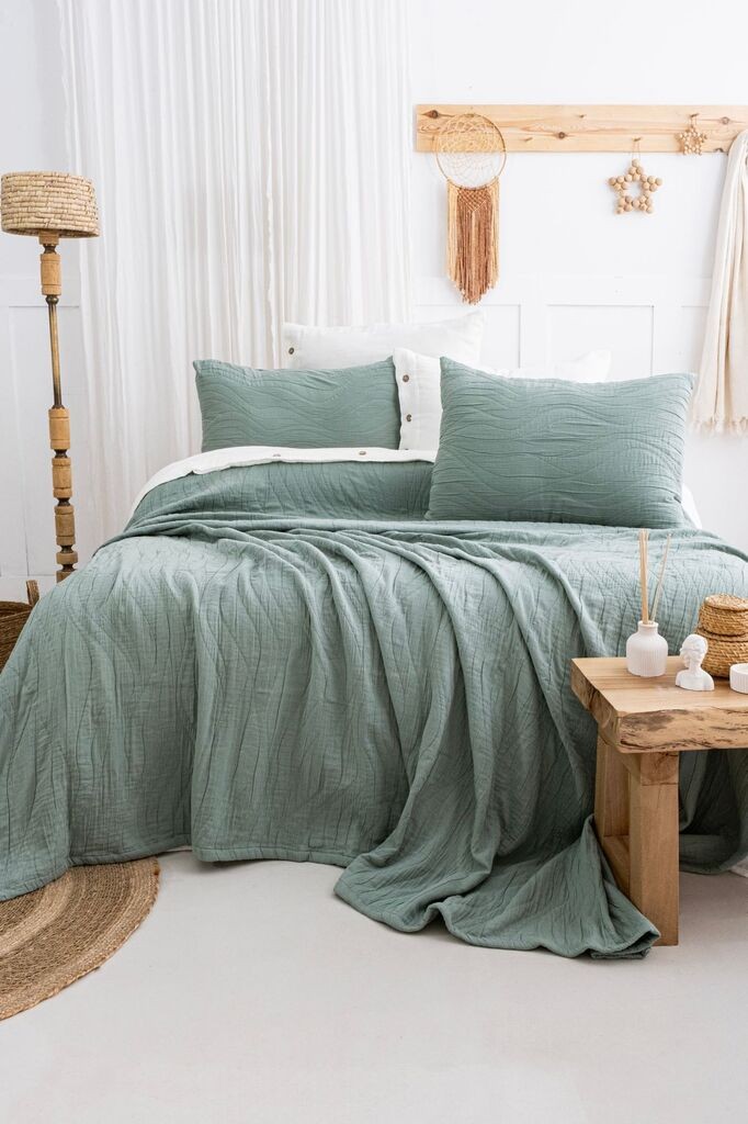 L'essentiel Maison Set Navlaka i jastučnice Janna, 240x260 cm, zelena