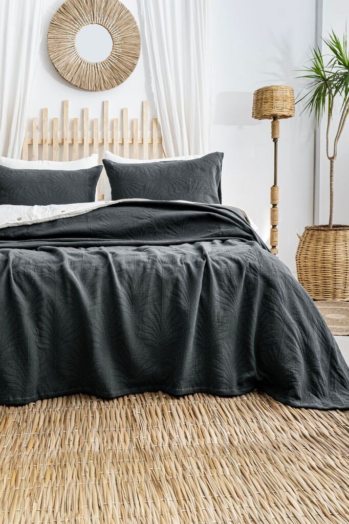 L'essentiel Maison Set prekrivača i jastučnica Silvia, 240x260 cm, antracit