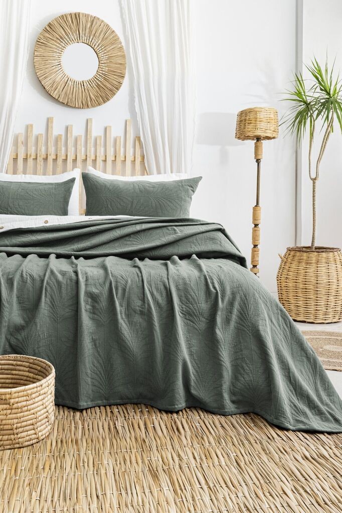 L'essentiel Maison Set prekrivača i jastučnica Silvia, 240x260 cm, Zelena