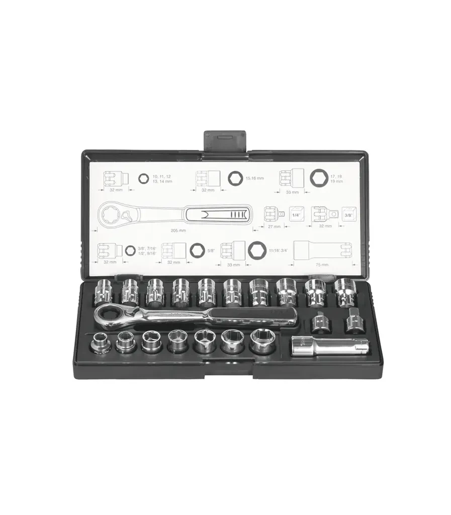 Makita Set nasadnih ključeva B-65604, 1/4", 3/8", 10-19 mm, 21 deo