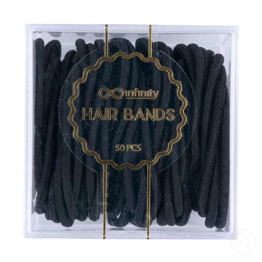 Infinity Gumice za kosu, 50 Komada, Crne