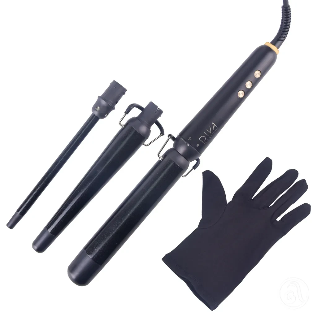 Diva Figaro za kosu 3U1 Precious Metal Gold Dust Multi-Wand, 70 W, Crni