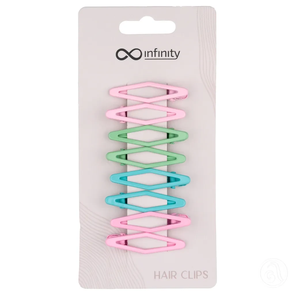 Infinity Šnalice za kosu pastel, 8 Komada, Šarene