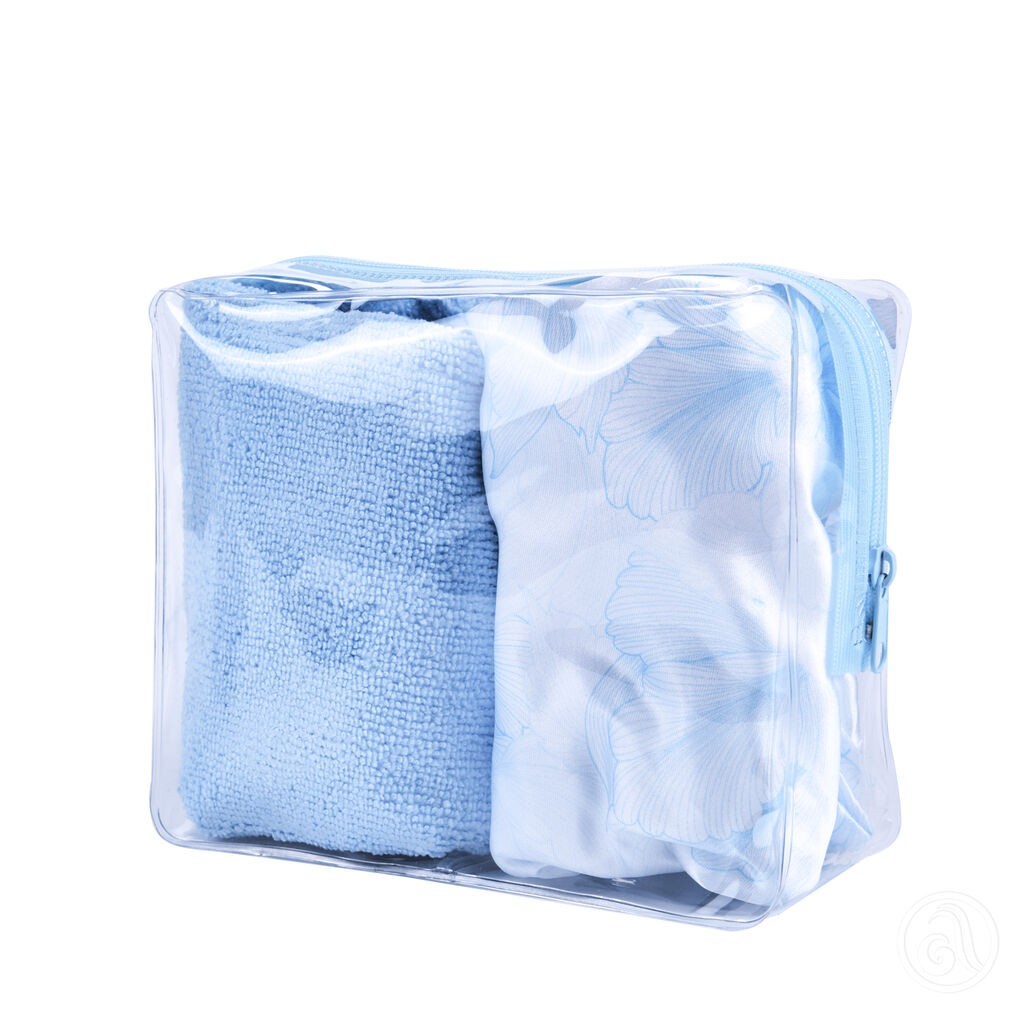 Cala Set kapa za tuširanje i turban Blue Flower