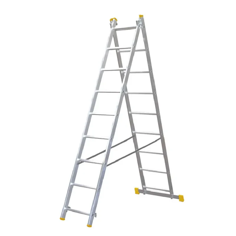 STS Ljestve kombinirane axxa 2x9 gazišta, Srebrna