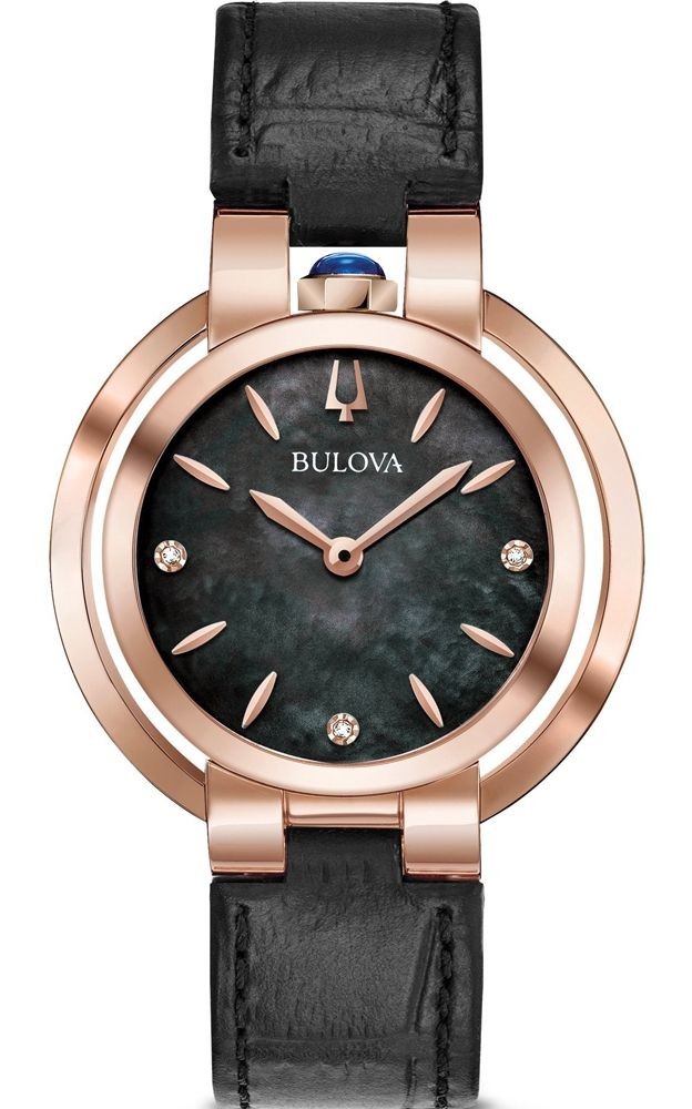 BULOVA Ženski ručni sat Rubaiyat 97P139, Kvarcni mehanizam, Crno kućište, Crni