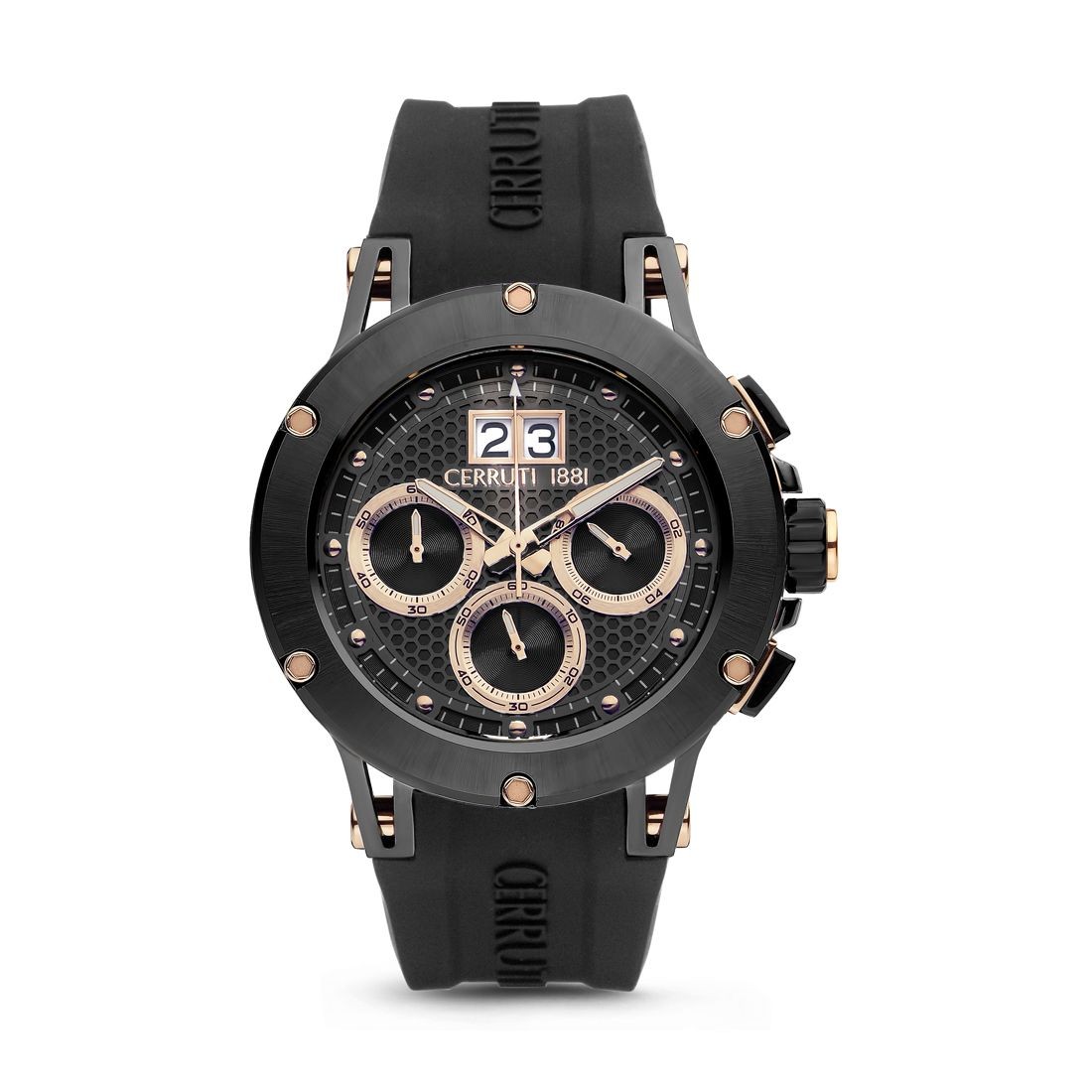CERRUTI 1881 Muški ručni sat VELLETRI CRA29605, High-Performance Kvarcni mehanizam, Crno kućište, Crni