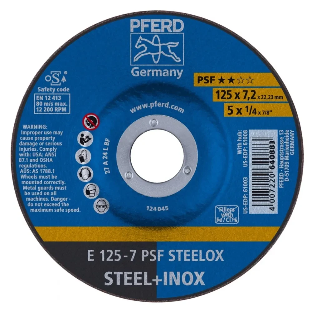 PFERD Ploča brusna e 125-7 psf inox 640883, Siva