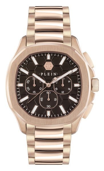 PHILIPP PLEIN Muški ručni sat PWSAA0623, Kvarcni mehanizam, Smeđe kućište, Krem