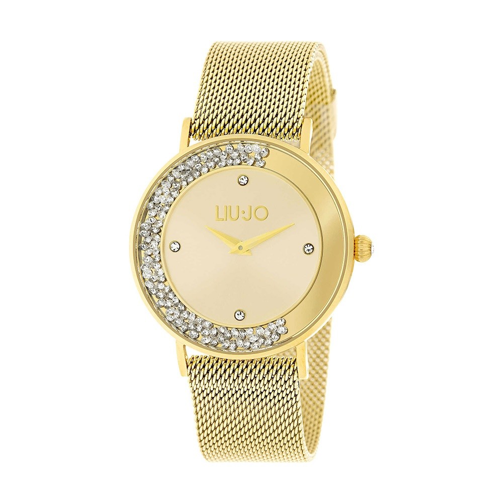 LIU JO Ženski ručni sat TLJ1346, Kvarcni mehanizam, Zlatno kućište, Zlatne boje