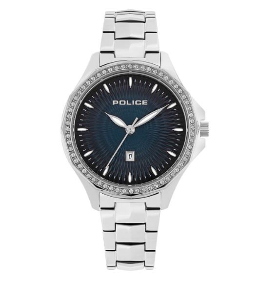 POLICE Ženski ručni sat 15699MS, Kvarcni mehanizam, Plavo kućište, Srebrne boje