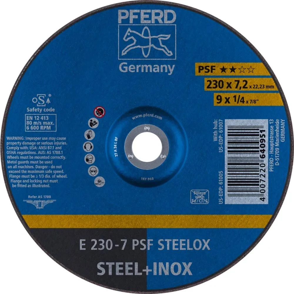 PFERD Ploča brusna e 230-7 psf inox 640951, Siva