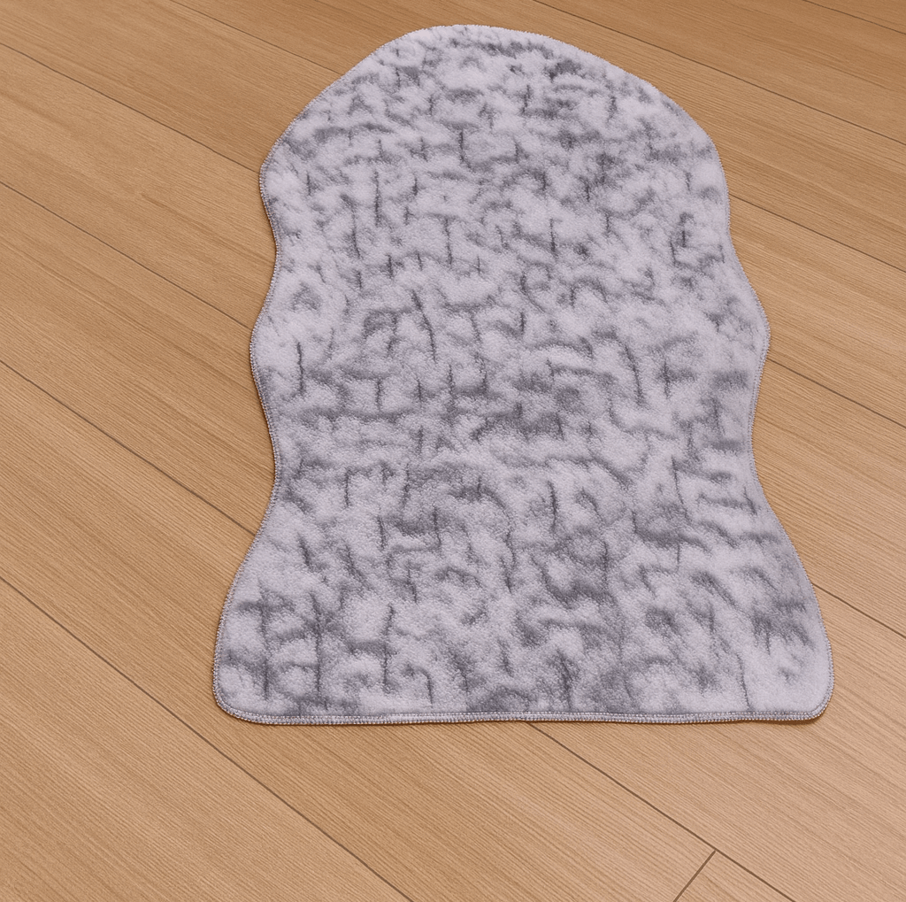 Merinos Podna prostirka Moderni reljef,  67×100 cm, Bijela