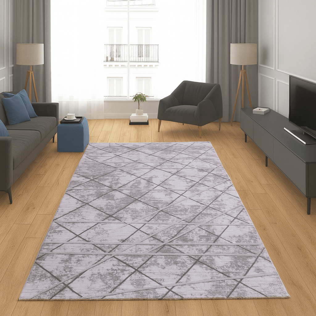 Merinos Končani tepih Apstraktni mozaik, 200x290 cm, Sivi