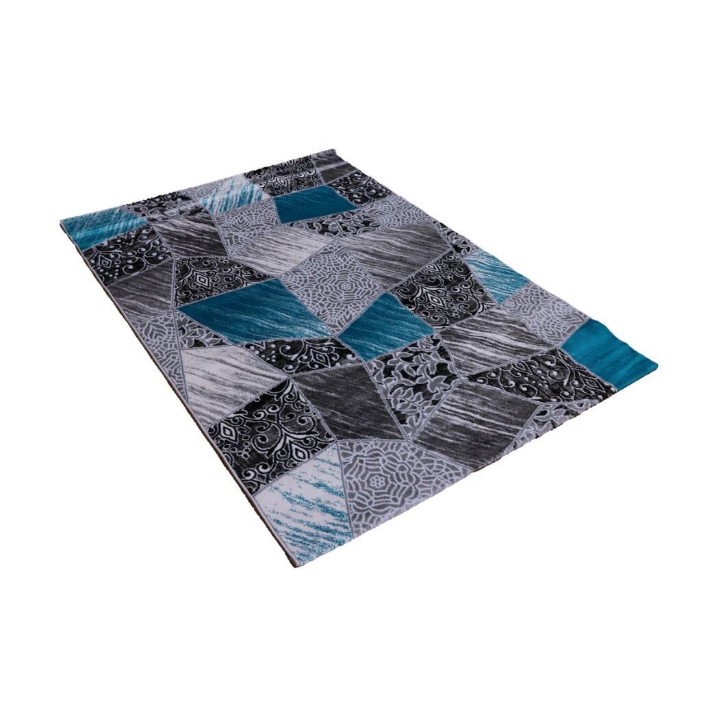 Merinos Končani tepih Mozaik kontrasta, 140x200 cm, Sivi