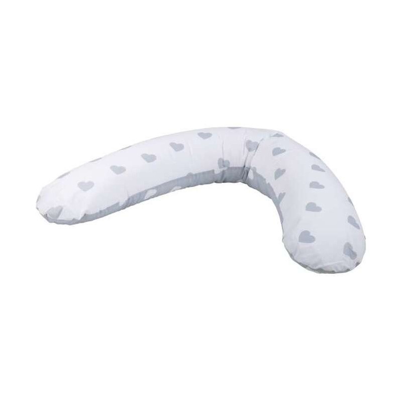 FREEON Jastuk za dojenje sa srcima, 170x35 cm, Sivo-bijeli
