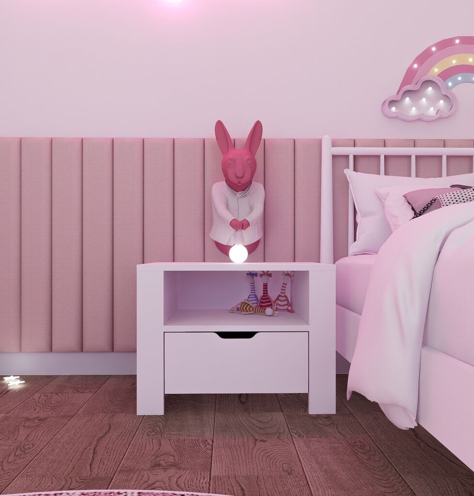 Hanah Home Noćni ormarić Duru 1600-35, 60x45x42 cm, Bijela