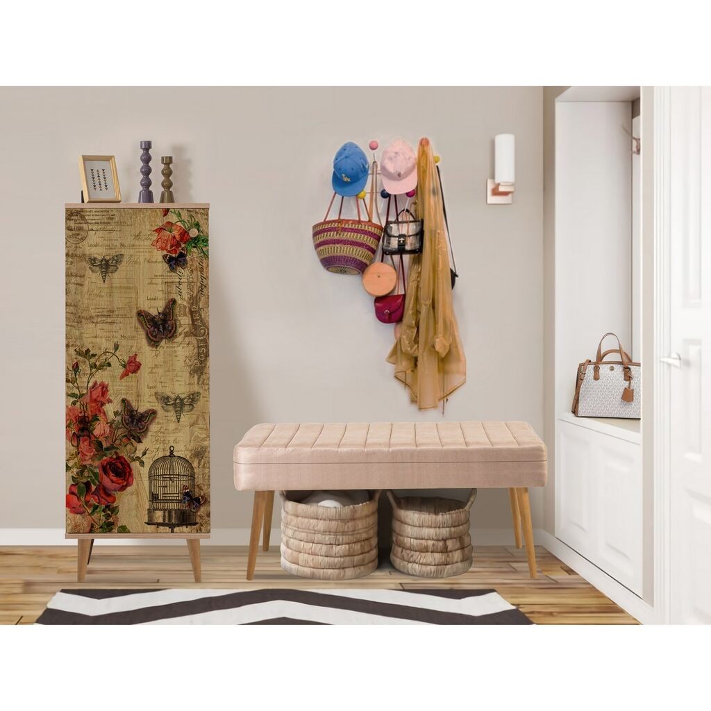 Hanah Home Set Namještaj za hodnik Filinta 734 0900, Prljavo roza