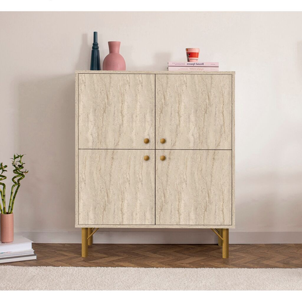 Hanah Home Komoda s ladicama Multilux, 95x111x36 cm, krem