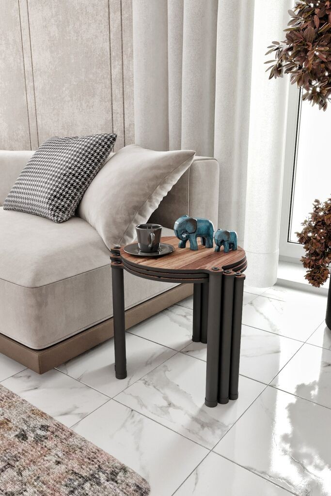 Hanah Home Set klub stolova Lavia 3, 3 komada, Orah