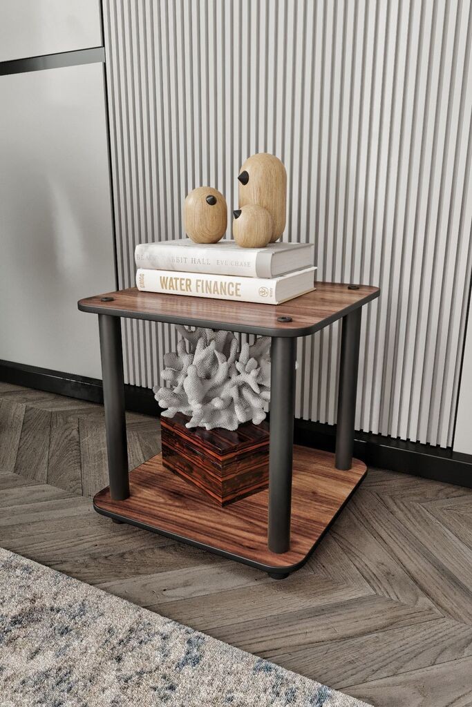 Hanah Home Pomoćni stolić Tiers Square, 34x38x34 cm, Boja oraha