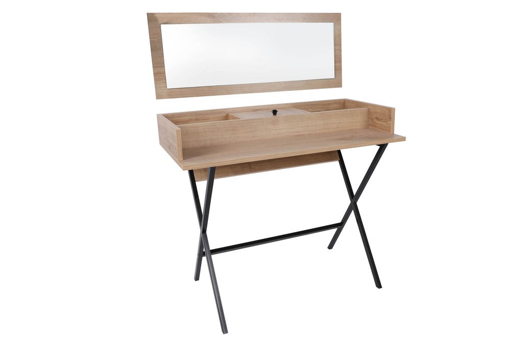 Hanah Home Stol za šminkanje Zurich, 100x50x89 cm, Boja oraha