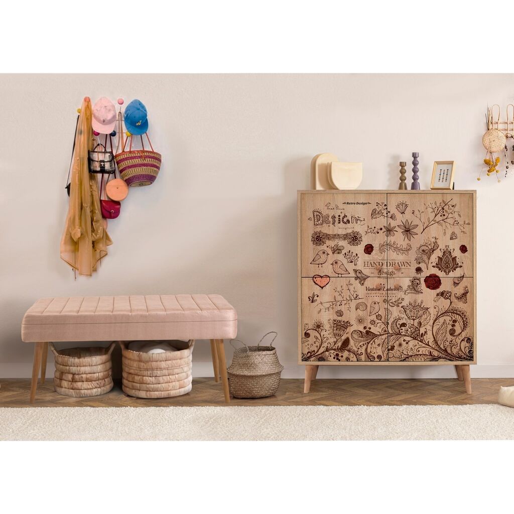 Hanah Home Set Namještaj za hodnik Multilux 731 0900, Prljavo roza