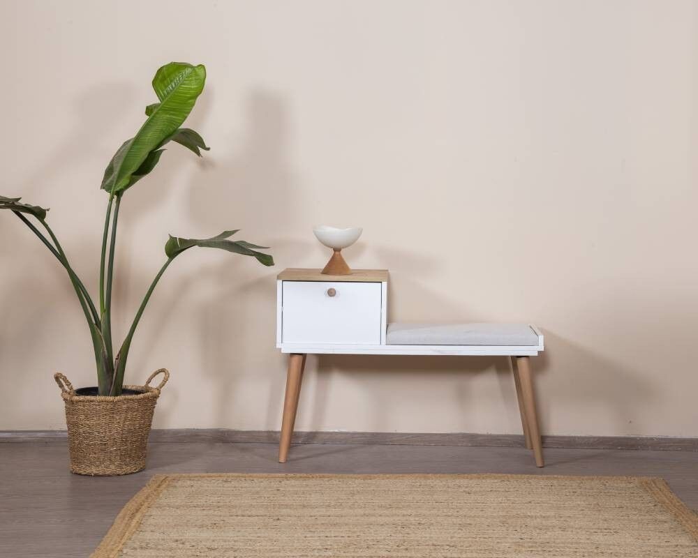 Hanah Home Boemska klupa, 55x150x2,2 cm, Bijela