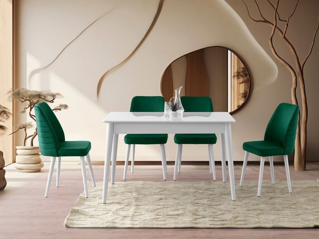 Hanah Home Razvlačivi trpezarijski sto Lotus 1124, Bijeli