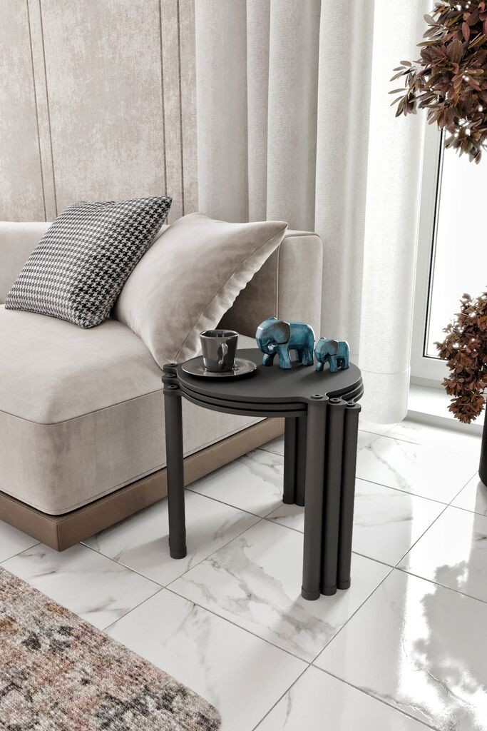 Hanah Home Club set stolova Lavia 3, 3 dijela, antracit