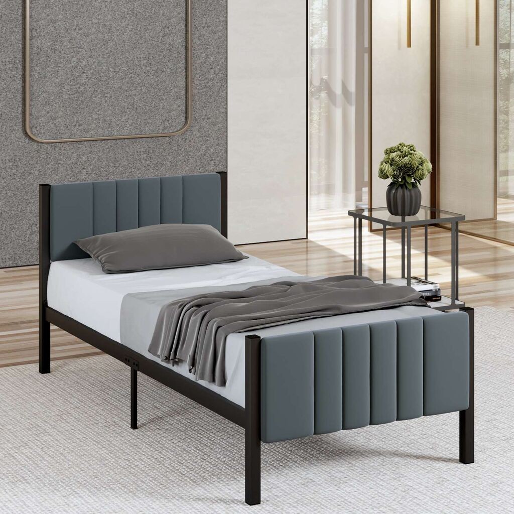 Okvir kreveta Hanah Home Lotus, 90x190 cm, antracit