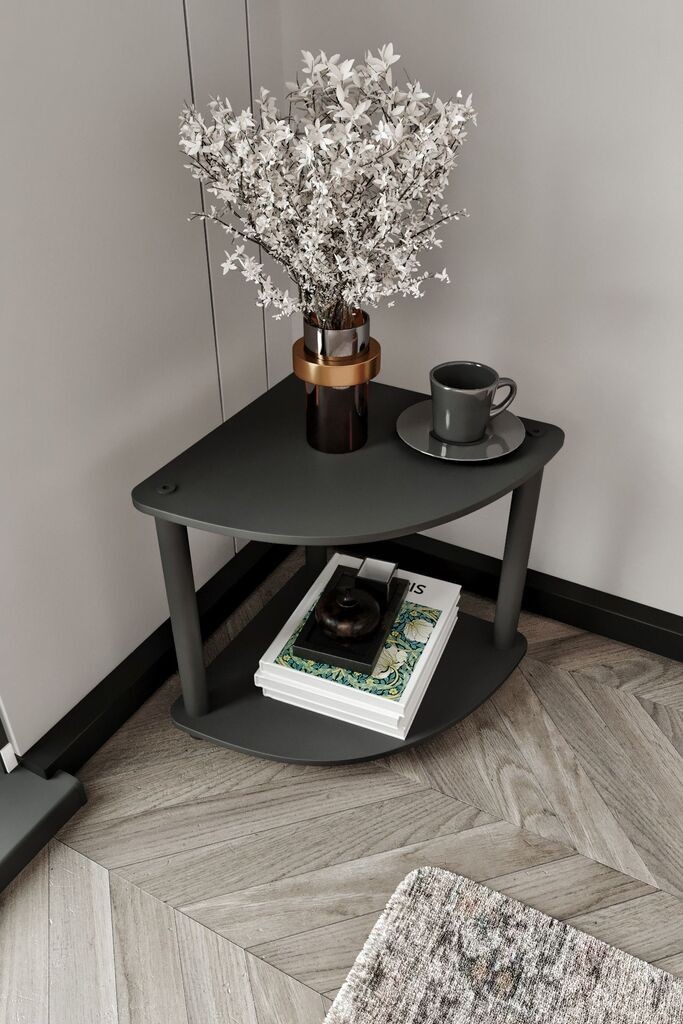 Hanah Home Pomoćni stolić Tiers Corner, 34x38x34 cm, Crni