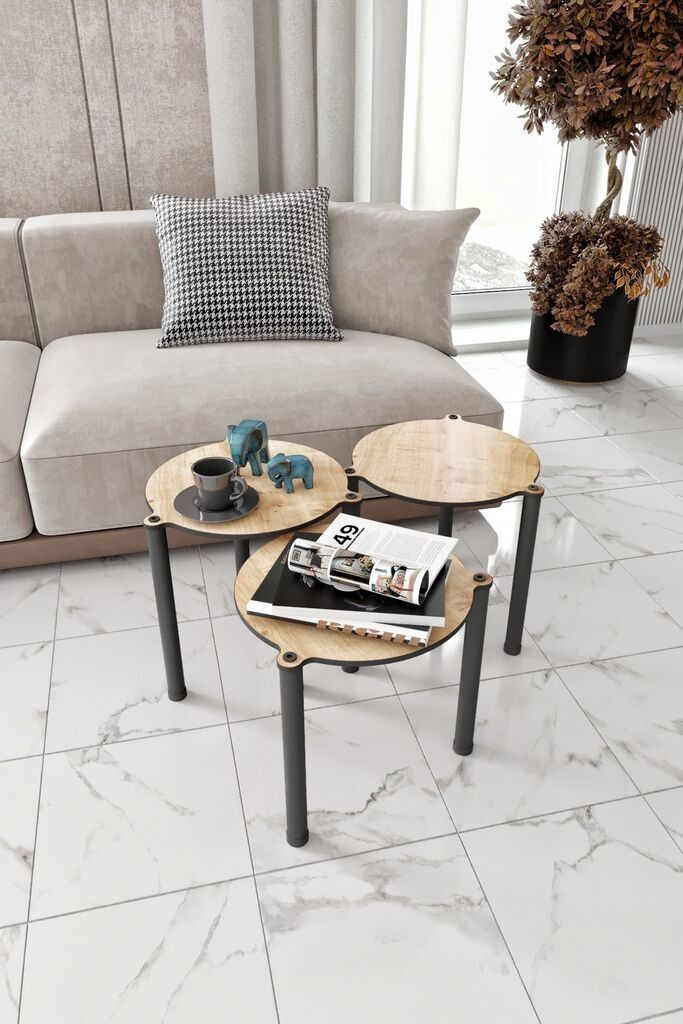 Hanah Home Club set stolova Lavia 3, 3 dijela, hrast