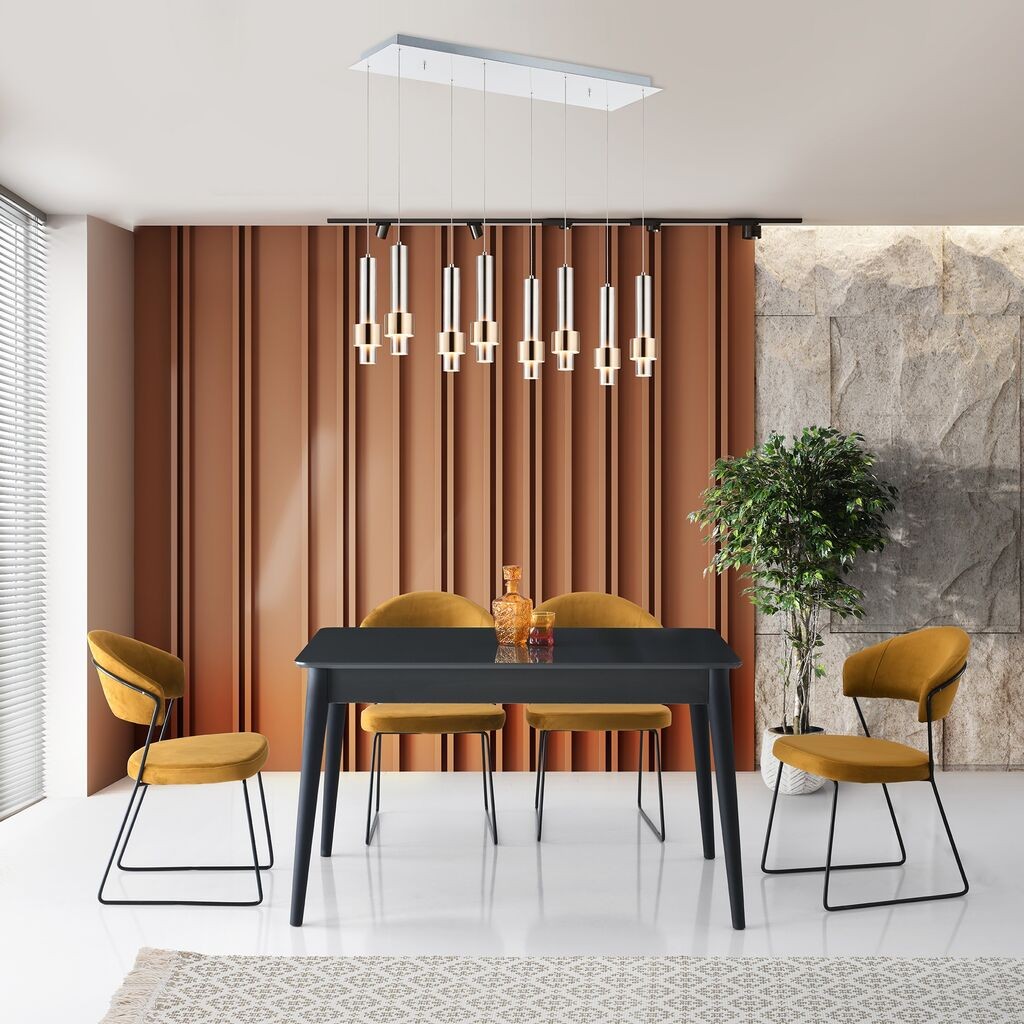 Hanah Home Trpezarijski sto Lotus-1122, 130x75x80 cm, Siva