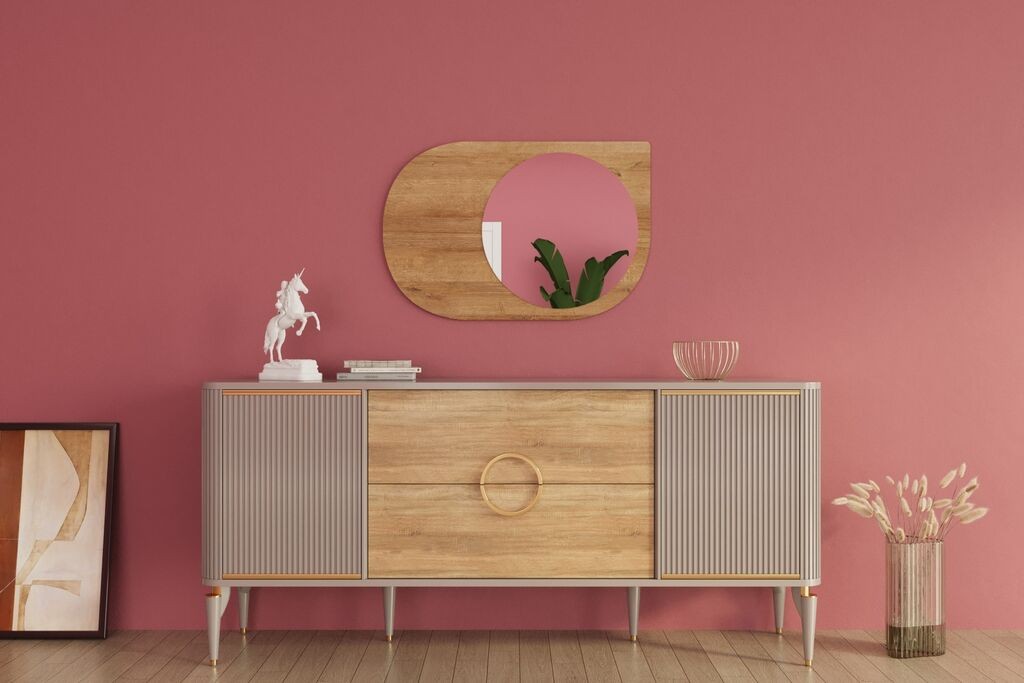 Hanah Home Ogledalo Pubble, Hrast