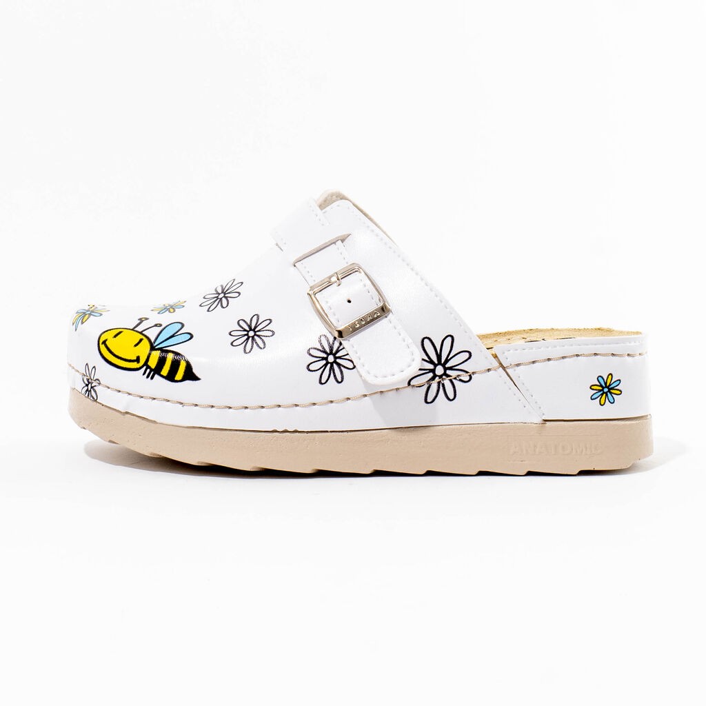 Vesna Obuća Ženske klompe Pčelica 2 Flex, Bijele